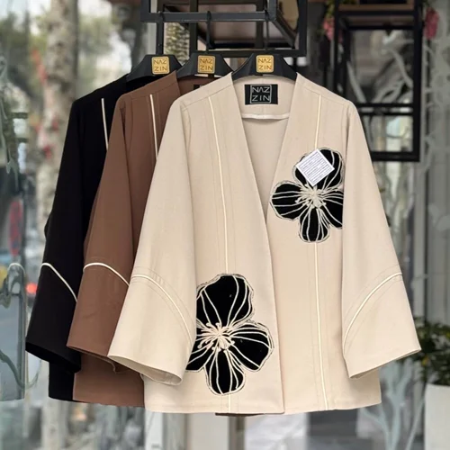 کت تکه دوزی شده کرپ توییست PM000514