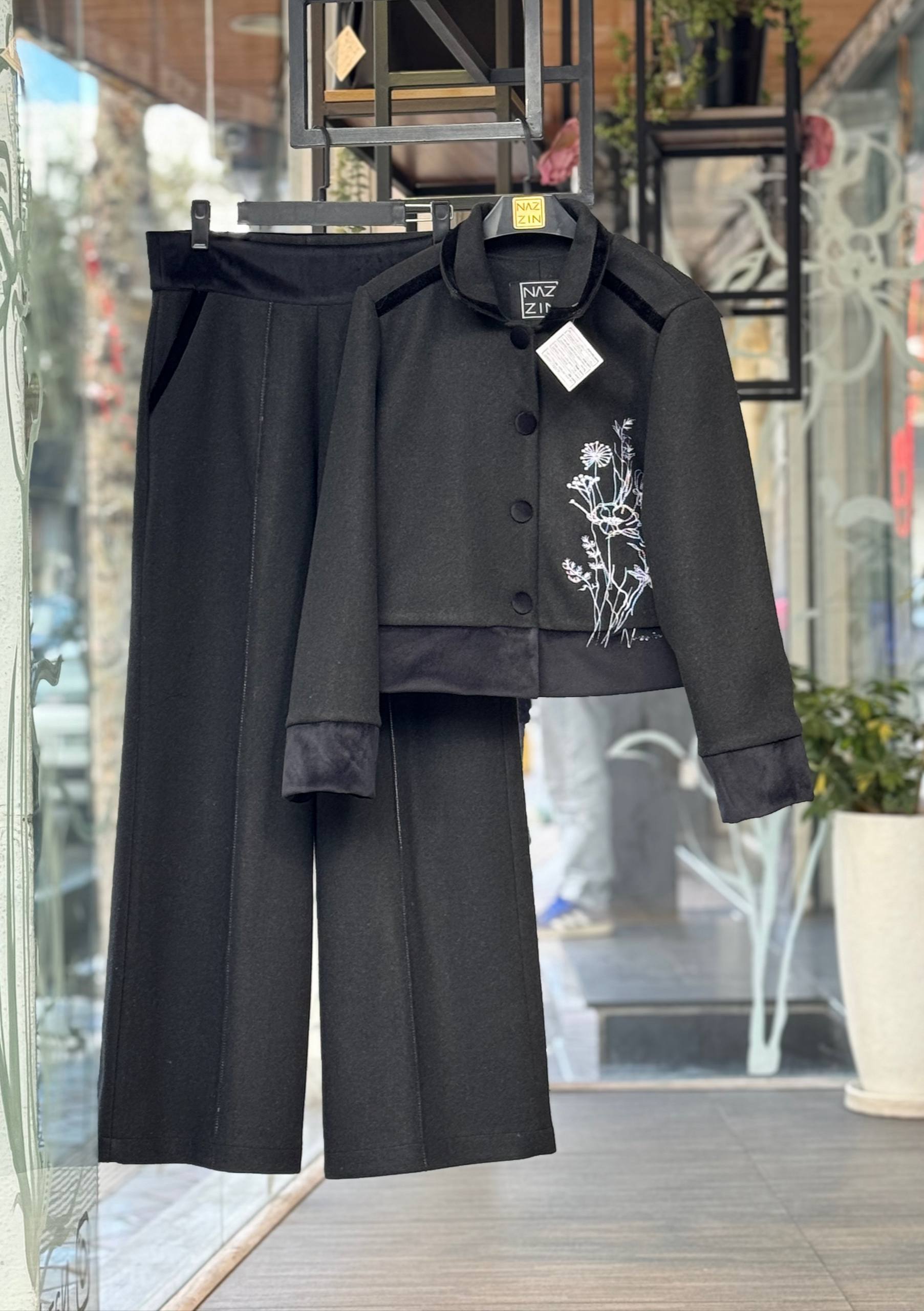 ست کت و شلوار فوتر طرح گل CW0035