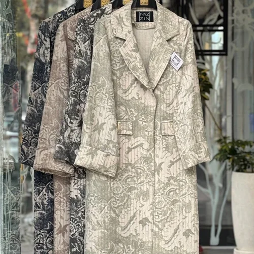 مانتو بلند ژاکارد درتی مجلسی PM000496