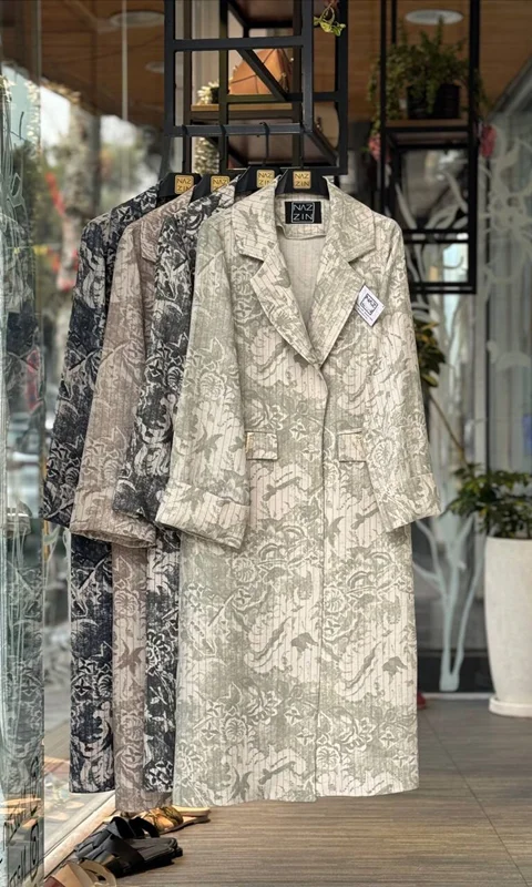 مانتو بلند ژاکارد درتی مجلسی PM000496