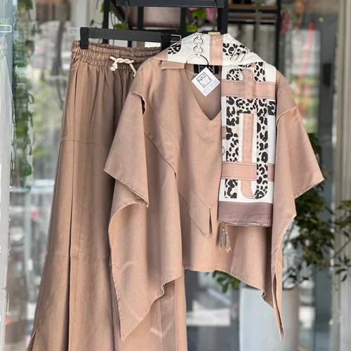 ست پانچو شلوار لینن PM0301