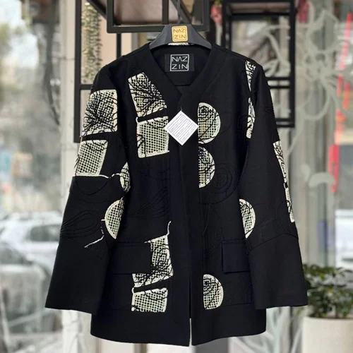 کت لینن سوزندوزی شده PM000497