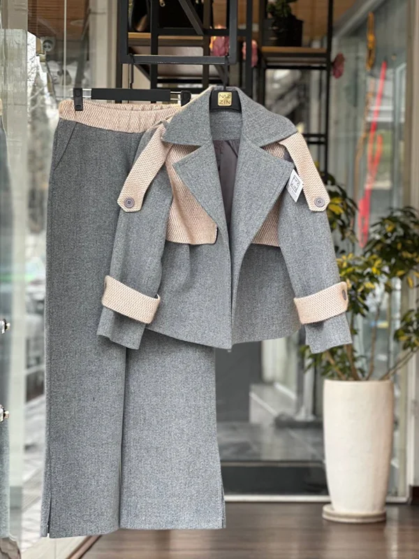 ست کت کوتاه و شلوار فوتر PM000459