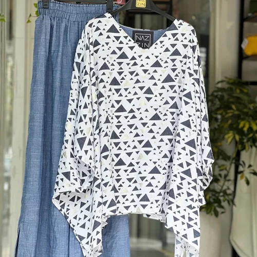 ست پانچ طرحدار و شلوار لنین PM0270