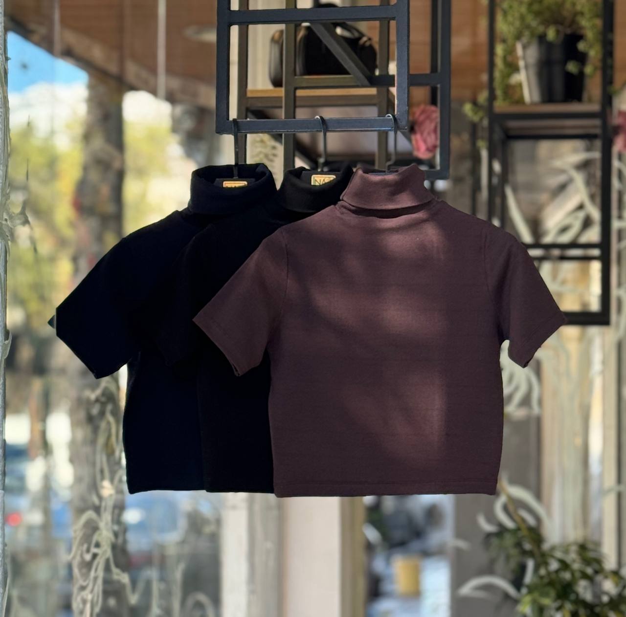 کراپ یقه اسکی آستین کوتاه DW0019