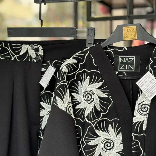 ست کت و شلوار مجلسی کرپ سوزندوزی PM000472