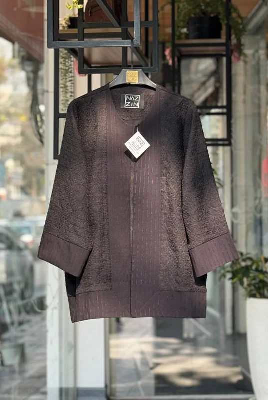 مانتو برنوتی کوتاه ساده PM000734