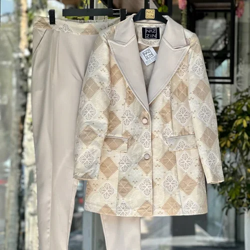 کت و شلوار ژاکارد مازراتی طرح اسلیمی PM00375