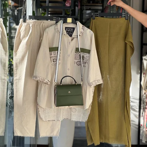 ست شومیز و شلوار لینن PM0052