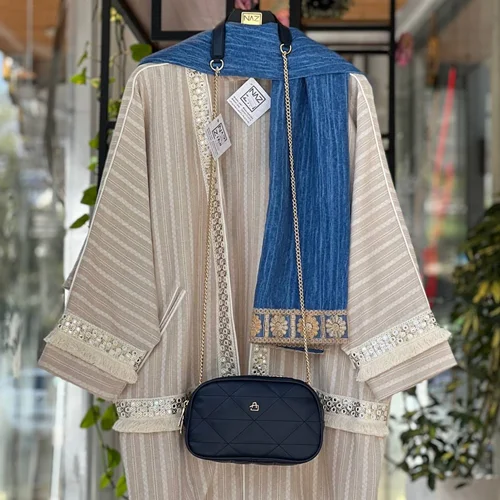 مانتو آینه کاری شده لینن PM0319