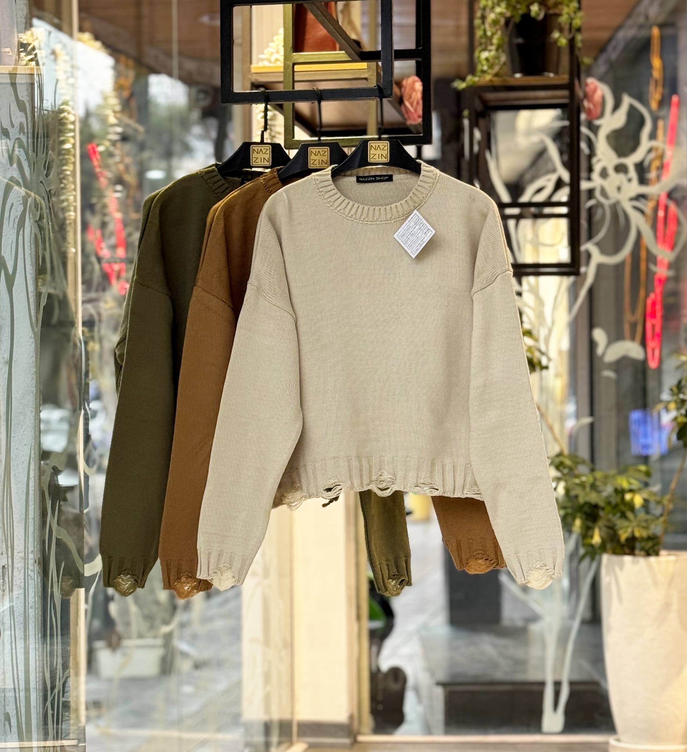 شومیز بافت یقه گرد DW0003