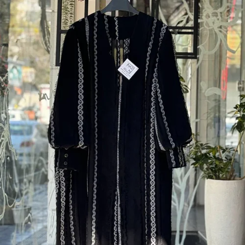 مانتو کرپ حریر پفکی PM000483