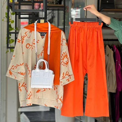 ست شومیز شلوار لینن رنگی PM0049